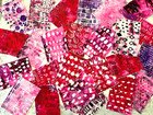 25 Art Journal Collage Papers - Pink  Red  White Fun Expressive Marks   Color