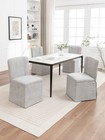 2set Linen Dining Chairs Upholstered Armless Single Sofa Chair Living Room Gray