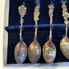 Rare Reed   Barton Sterling Silver Harlequin Floral Demitasse Spoons Set Of 8 