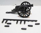 Marx Playset Vintage Black Cannon W  Firing Pin  10 Shells   Sprue Alamo Apache