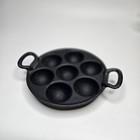 Antique Cxh Danish Cast Iron Aebleskiver Muffin Pan With Handles Ableskiver Rare