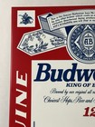 Vintage 1991 Budweiser Wall Clock Sign Beer Bar Metal Usa 19x15 Authentic Works