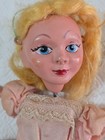 Vtg Hand Painted Wood Pelham Cinderella Puppet W  Silver Slipper 12  Needs Tlc