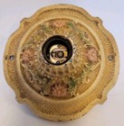 1927 Antique Salvage Cast Metal Ceiling Light Fixture Flush Mount  Floral   Leaf