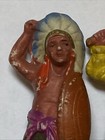 Vtg Native American Bisque Figurines Chief Ceramic Set Made In Japan Americana