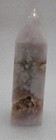 Pink Flower Agate Druzy Tower 178g Polished Crystal Obelisk Carving 4    Tall