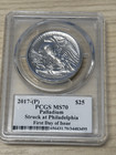 2017  p   25 Palladium Pcgs Ms 70 Fdoi Mercanti