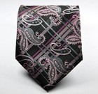 New Classic Paisley Black Gray Rose Pink Jacquard Woven Silk Men s Tie Necktie
