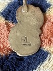 Sterling Silver 925 Turquoise   Coral Bezel-set Signed Pendant  Blue Stone