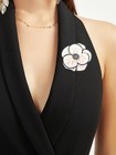 Oidims Extra Large Camellia Flower Brooches Lapel Pins Dainty Satin Fabric