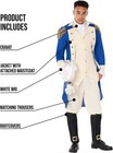 Men s George Washington Costume   Wig Adult Colonial President Outfit Halloween
