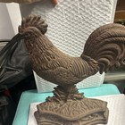 Large Antique Cast Iron Rooster Doorstop Home Decor 13 X 9