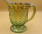 Westmoreland Green Carnival Glass Shell And Jewel Creamer