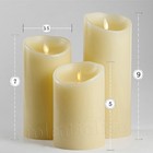 Set 3 Luminara Flameless Pillar Candles   scented  Moving Wick  Remote timer 3 5 