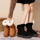 Women s Bowknot Snow Boots Winter Fleece Lined Padded Warm Keeping