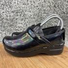Dansko Black Iridescent Nursing Clogs Size 5 5-6 Eu 36 Slip On Shoes Mules