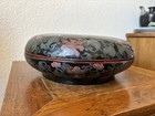 Antique Chinese Black Paited Figural Lacquer Box Qing    19 Th Cen 11    Large