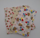 Childrens Prints Fabric Quilting Doll Clothing Teddy Bear Hearts Ducks Lot Of 3