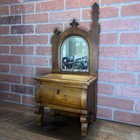 Antique Vintage Wooden Table Top wall Hanging Vanity Mirror With Drawers 26  