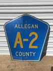 Vintage Allegan Mi A-2 Metal Sign Cool Piece 