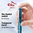 Clictek Fountain Pen Set  Retractable Style Blue Ink Medium Nib Transparent B   