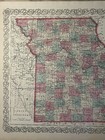 1870 Colton s Missouri Original Hand Coloured Antique Map 17  X 14 