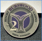  2 Burswood Casino Chip  Poker Chip Pereth Australia Gambling Token