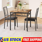    3-piece Wooden Dining Table Set With 2 Cushioned Chairs Kitchen Furniture 2colo
