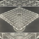Indiana Glass  300 Constellation Square Pedestal Cake Stand 1935-62 Usa 10 5 sq