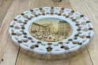 1950   s Vintage Broadway New York Souvenir Open Lace Milk Glass Plate 7 Inch