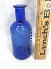Antique Poison Bottle Cobalt Blue Hobnail crosshatch 4 5 Tall Original Vy Good 
