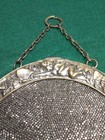 Antique Art Nouveau Cherub   Butterfly Steel Micro Bead Chatelaine Kilt Purse