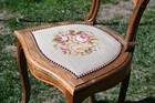 Antique Biedermeier Balloon Back Needlepoint Chair
