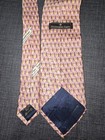Ermenegildo Zegna Vintage Paisley Leaves Tie Made In Italy 100  Silk Pink Yellow