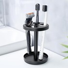 Black Stainless Toothbrush Holder Stand  Rustproof Bathroom Countertop