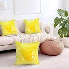 Sequin Pillow Cover 20x20 Inch Iridescent Yellow Reversible Sparkly Cushion Case
