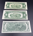 Two Dollar Bill Collector s 3 Note Lot 1953 Usn Bills And 1976 Frn Bicentennial