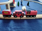 Melissa   Doug Wooden Swivel Bridge Train Set  704 Complete Wooden Train Set