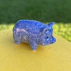Vintage 1983 Enesco Blue Willow Drip Spot Pig Hog Miniature Figurine     