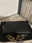 Ysl Yves Saint Laurent Black And Gold Caviar Leather Crossbody Bag