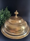 Vintage Antique Brass Cloche   Serving Platter Set Domed Food Cover