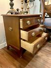 Antique George Iii Quality Flame Mahogany 3 Drawer Chest  Side Handlespickuponly