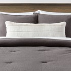 Oversized Oblong Faux Fur Channeled Decorative Throw Pillow Cream -