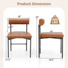 Dining Chair Set Of 2 Faux Leather Upholstered Kitchen Side Chair With Curved