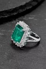 5 00 Ct Emerald Cut Natural Emerald Diamond Engagement Ring 14k White Gold Size7