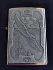 Vintage Zippo Lighter 1998 Soaring Eagle Patriotic Unfired Wear On Back