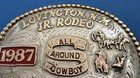 Vtg 1987 Lovington Nm Jr Rodeo All Around Cowboy Sterling Ol Trophy Belt Buckle