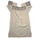 Vtg Mexican Huipil Dress Hand Embroidered Horse On Rider Oaxacan Tunic Pockets