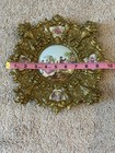 Vintage Limoges Fragonard French Brass And Porcelain Wall Plaque  10    Ornate