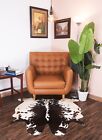 Tricolor Cowhide Rug Cow Hide Skin Hair On Handmade Leather Area Rug 3x4 Ft Sale
